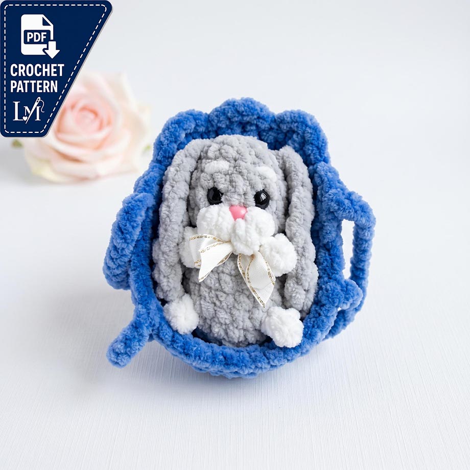 Bunny Crochet Pattern PDF | Amigurumi Rabbit | Easy Plushie Toy | Cute Animal Download | DIY Baby Gift | Spring Nursery Decor